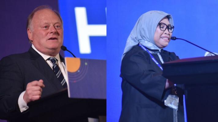 Hal Wolf, President and CEO, HIMSS; Dr Fathema Djan Rachmat, President Commissioner, Jakarta Heart Center
