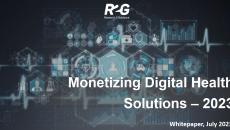 Title page of Research2Guidance's report Monetizing Digital Health Solutions - 2023